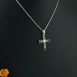 Green Amber Cross Pendant