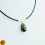 Green Amber Gold Choker Pendant - Image 4