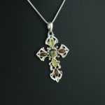 Large Amber Cross Pendant