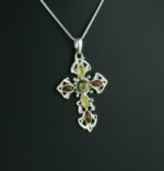 Large Amber Cross Pendant