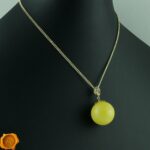 Amber Sphere Gold Pendant