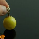 Amber Sphere Gold Pendant - Image 4