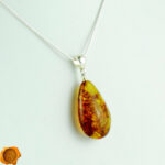 Large Amber Teardrop Pendant