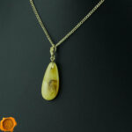 Unique Amber Gold Teardrop