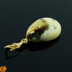 Unique Amber Gold Teardrop