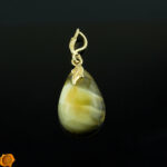 Unique Amber Gold Teardrop