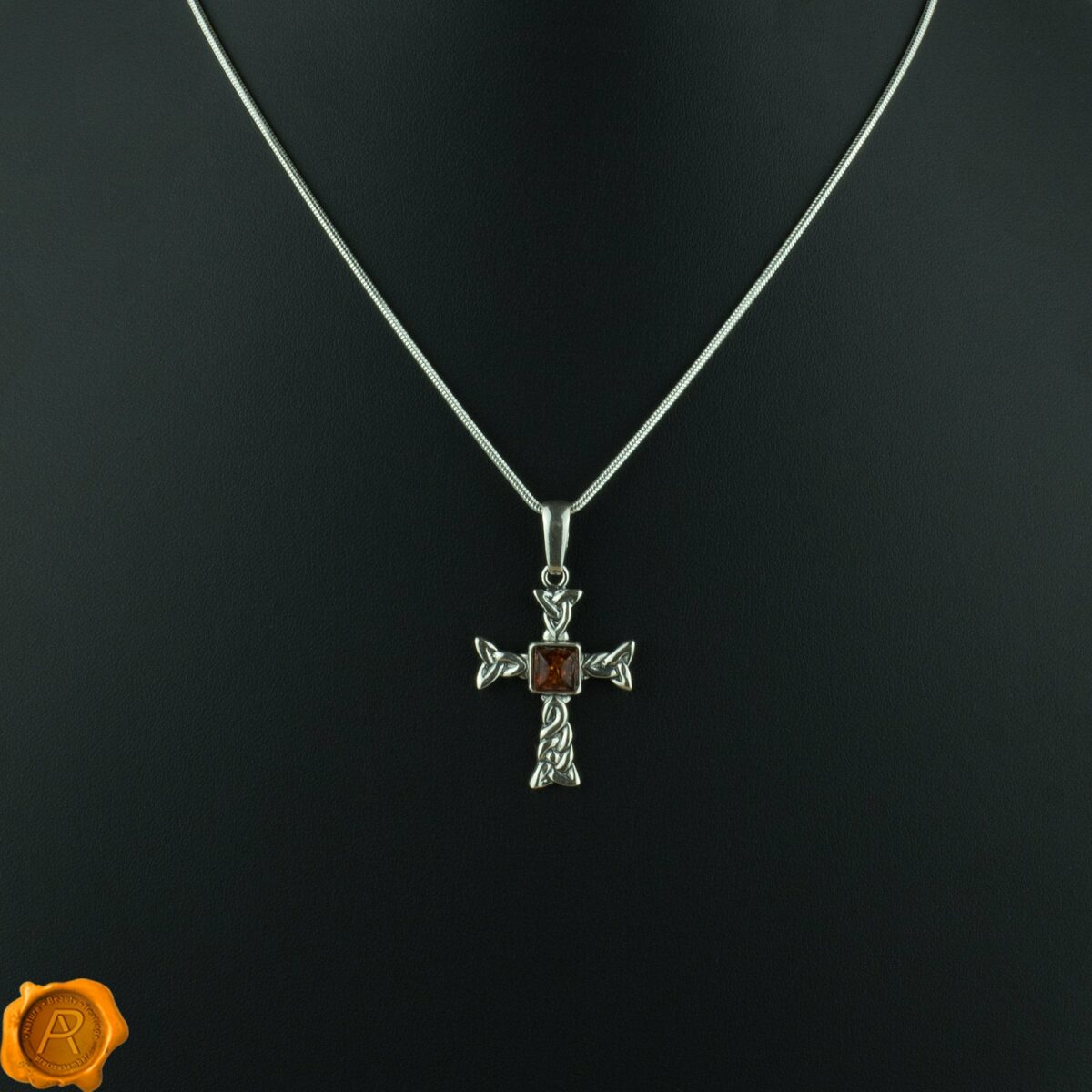 Celtic Cross Amber Pendant - Image 3