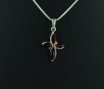 Dainty Cognac Amber Cross