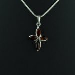Dainty Cognac Amber Cross