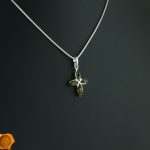 Dainty Green Amber Cross