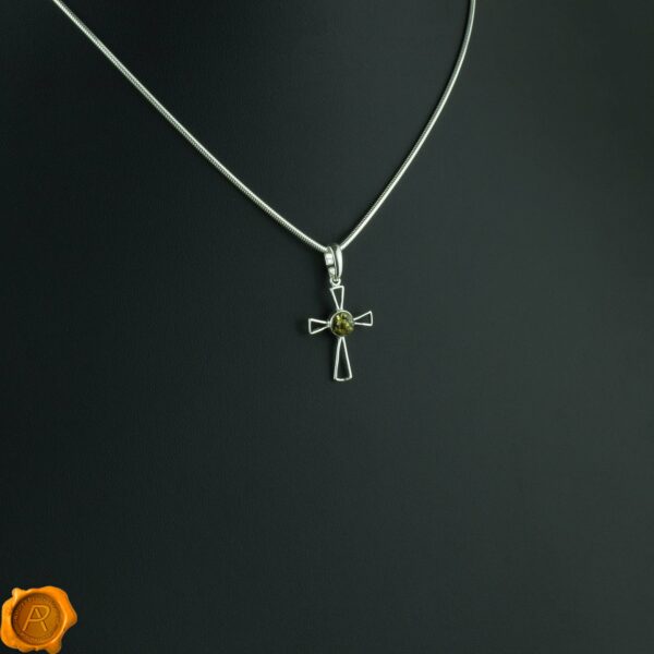 Celtic Cross Amber Pendant