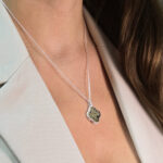 Green Baltic Amber Luck Clover Silver Teardrop Pendant Charm Drop Gemstone Necklace Green Stone Irish Jewellery