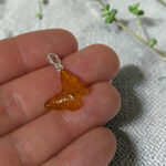 Baltic Amber Dainty Small Butterfly Pendant Necklace Girls Women, Tiny Charm Drop Teardrop Silver Gemstone Butterfly Lover Gifts Jewellery