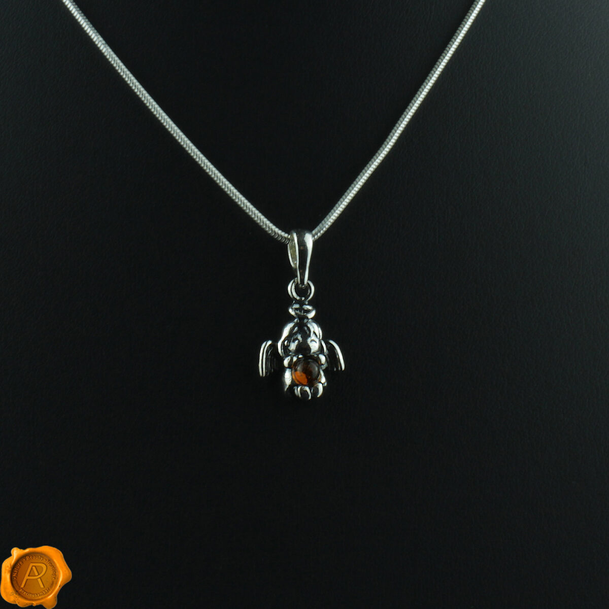 Dainty Amber Angel Pendant - Image 3