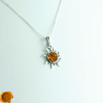 Celtic Amber Sun Pendant