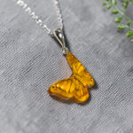 Carved Amber Butterfly Pendant - Image 3