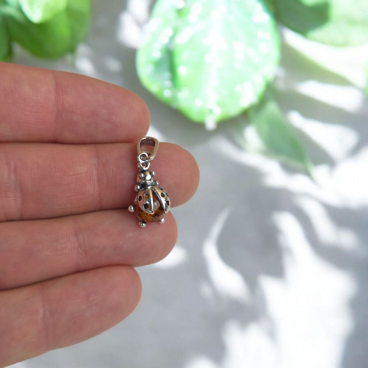 Ladybird Honey Amber Pendant - Image 3