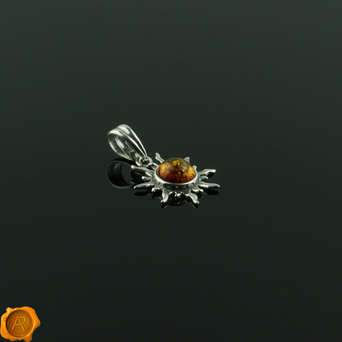 Celtic Amber Sun Pendant - Image 3