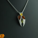 Amber Angel Wings Pendant