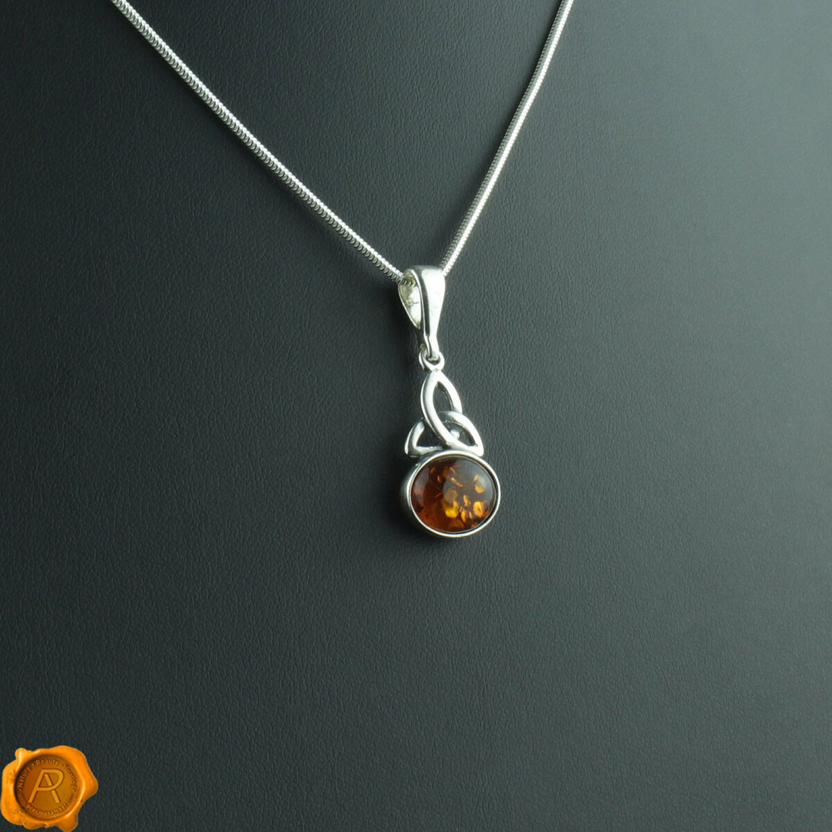 Celtic Cognac Amber Pendant - Image 1