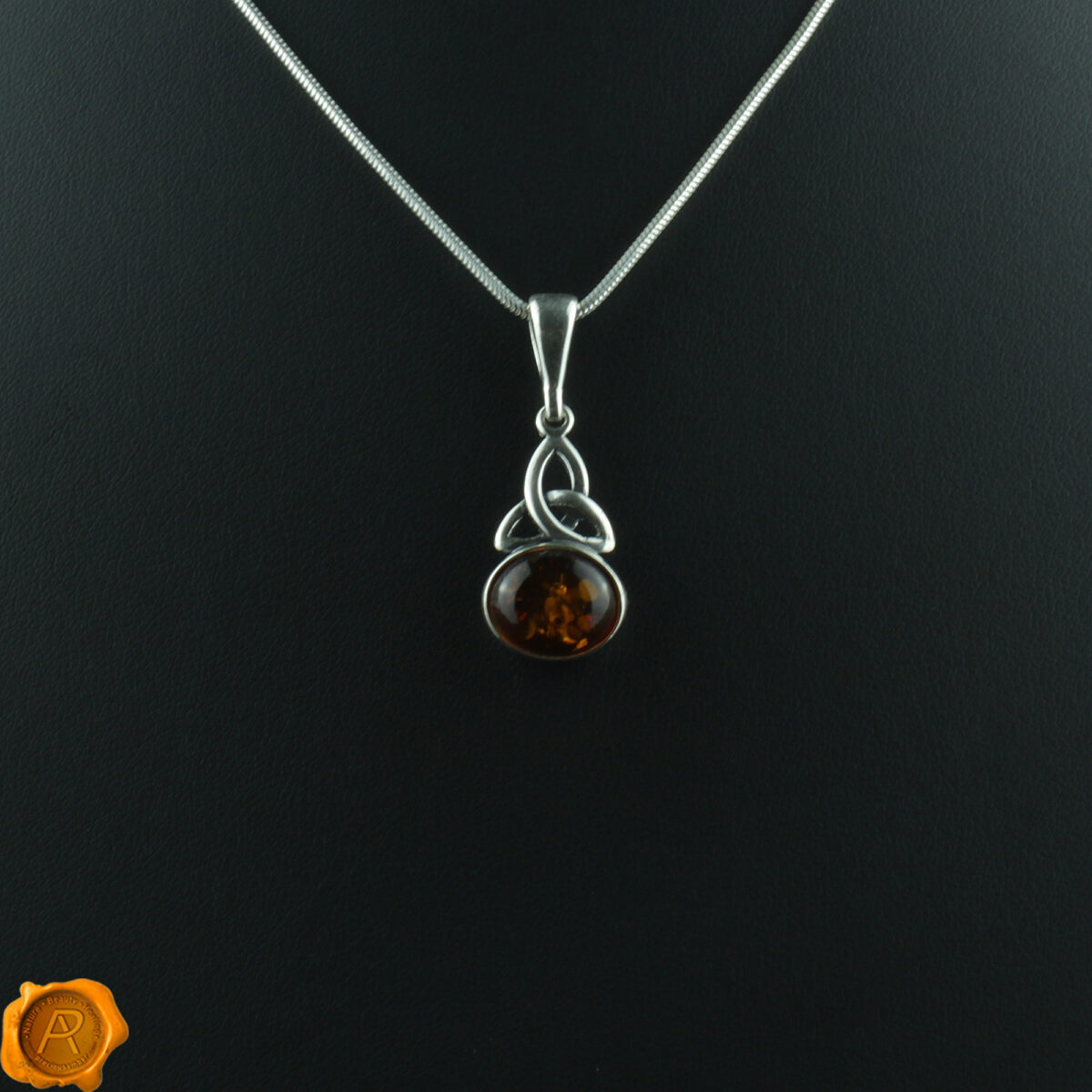 Celtic Cognac Amber Pendant - Image 3