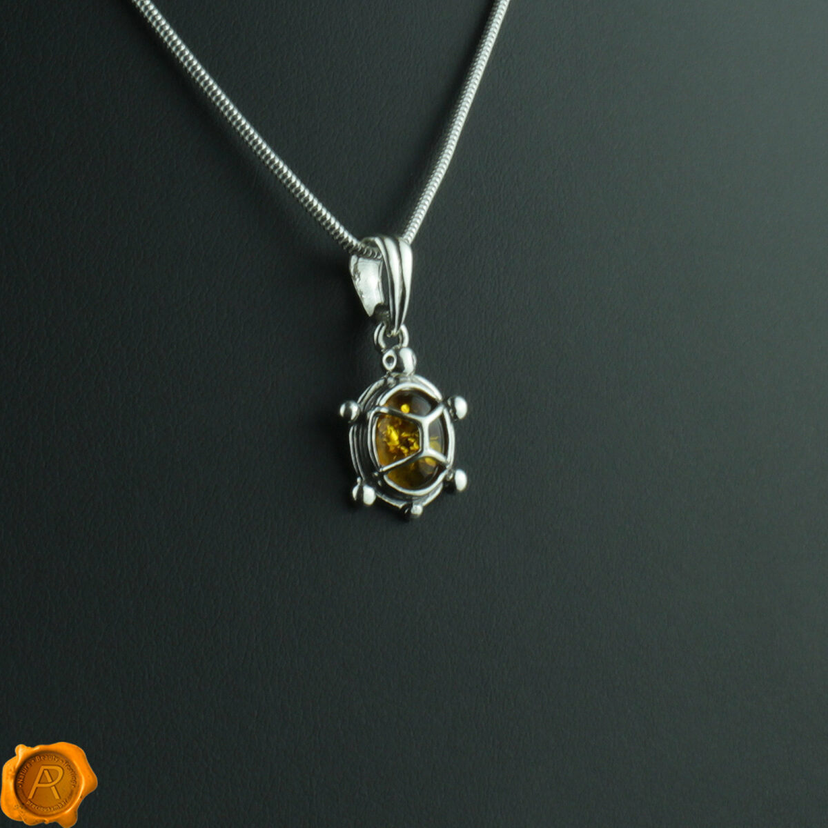 Amber Tortoise Pendant - Image 1
