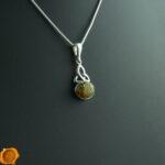 Celtic Green Amber Pendant