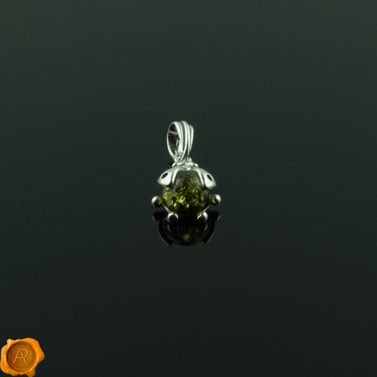 Ladybird Green Amber Pendant - Image 4