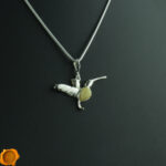 Hummingbird Amber Silver Pendant