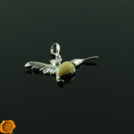 Hummingbird Amber Silver Pendant - Image 2
