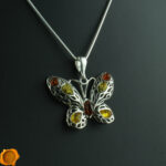 Amber Butterfly Pendant