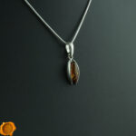 Cognac Amber Silver Pendant