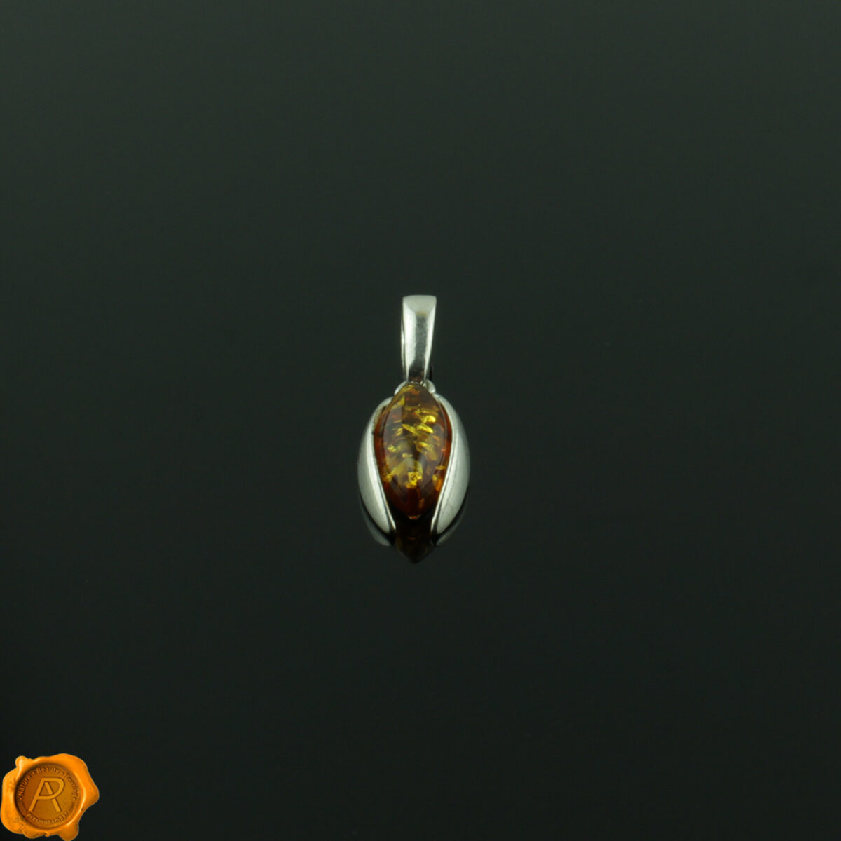 Cognac Amber Silver Pendant - Image 4