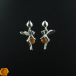 Amber Fairy Silver Stud Earrings