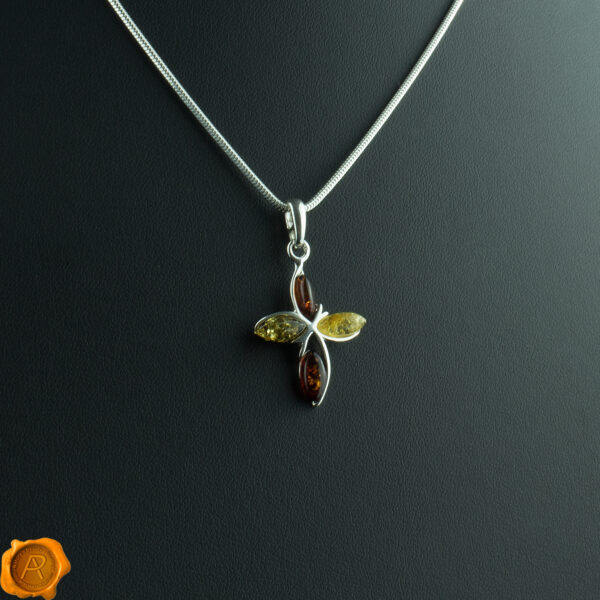 Dainty Multicolor Amber Cross