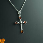 Cognac Amber Cross Pendant