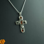 Cognac Amber Cross Pendant