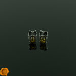 Green Amber Owl Studs