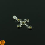 Green Amber Silver Cross Pendant - Image 2