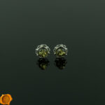 Green Amber Stud Earrings