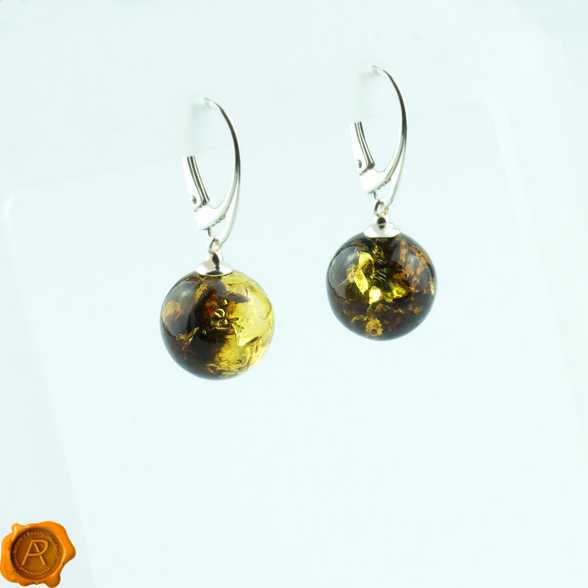 Green Amber Earthy Spheres - Image 1