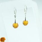 Faceted Amber Silver Earrings - Image 3