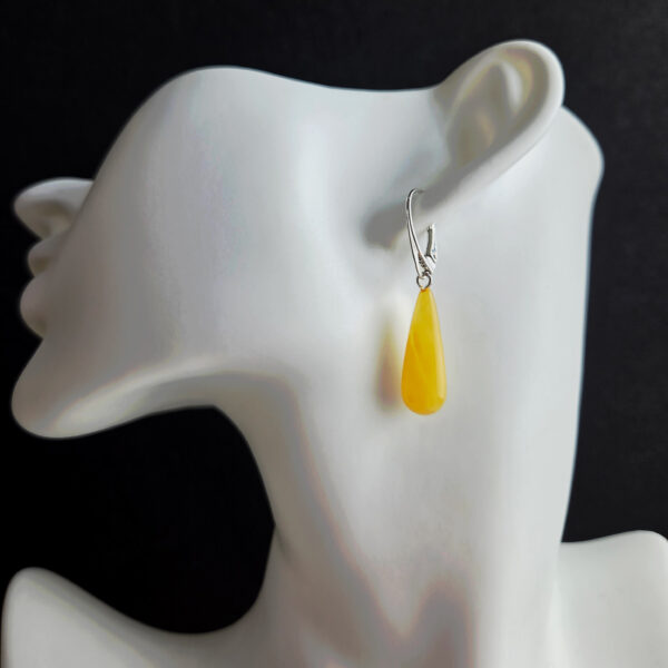 Classic Butterscotch Baltic Amber Earrings Silver Large Gemstone Teardrop Small Natural Real Amber Drop Everyday Jewelry Earrings Gift Women