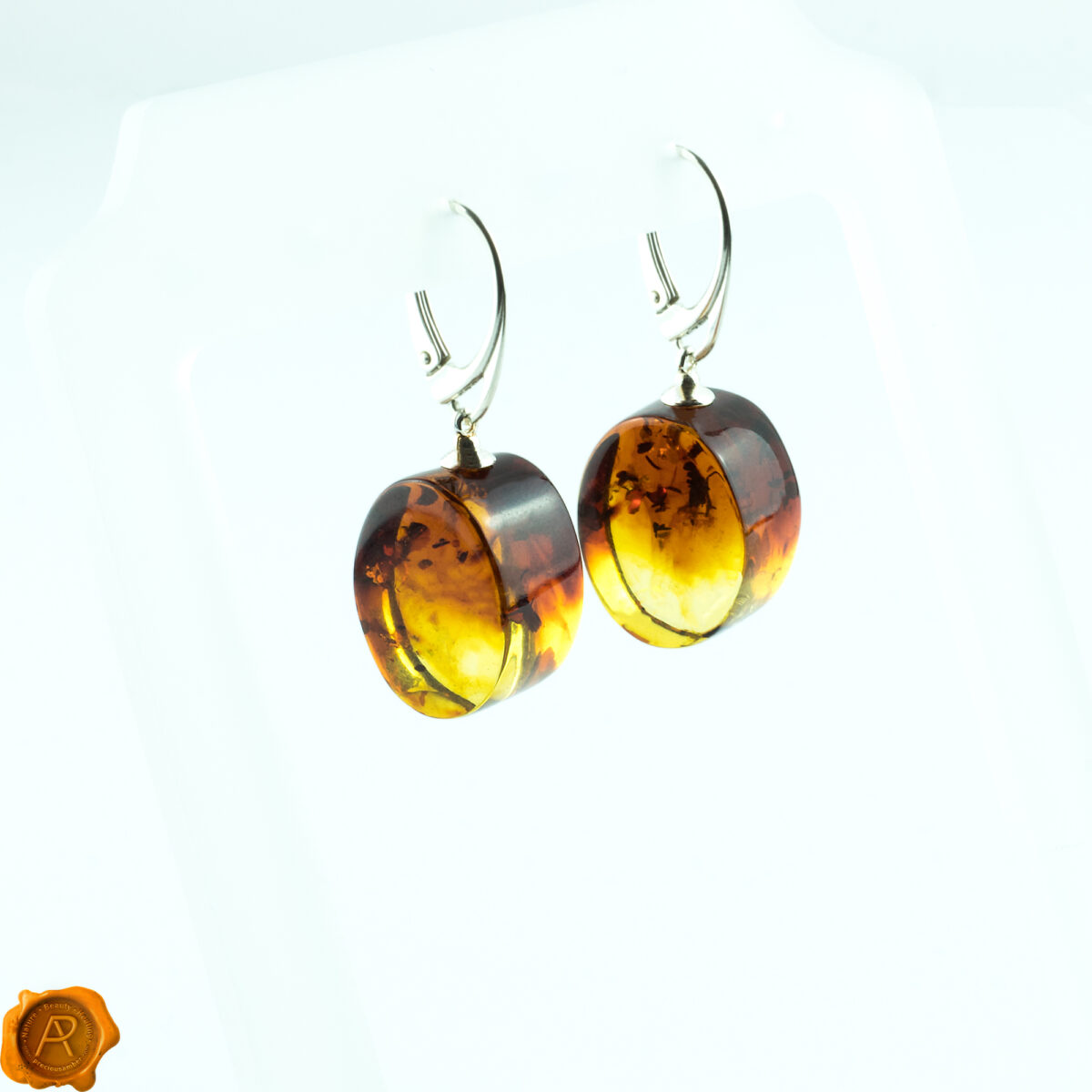 Gradient Amber Oval Earrings - Image 1