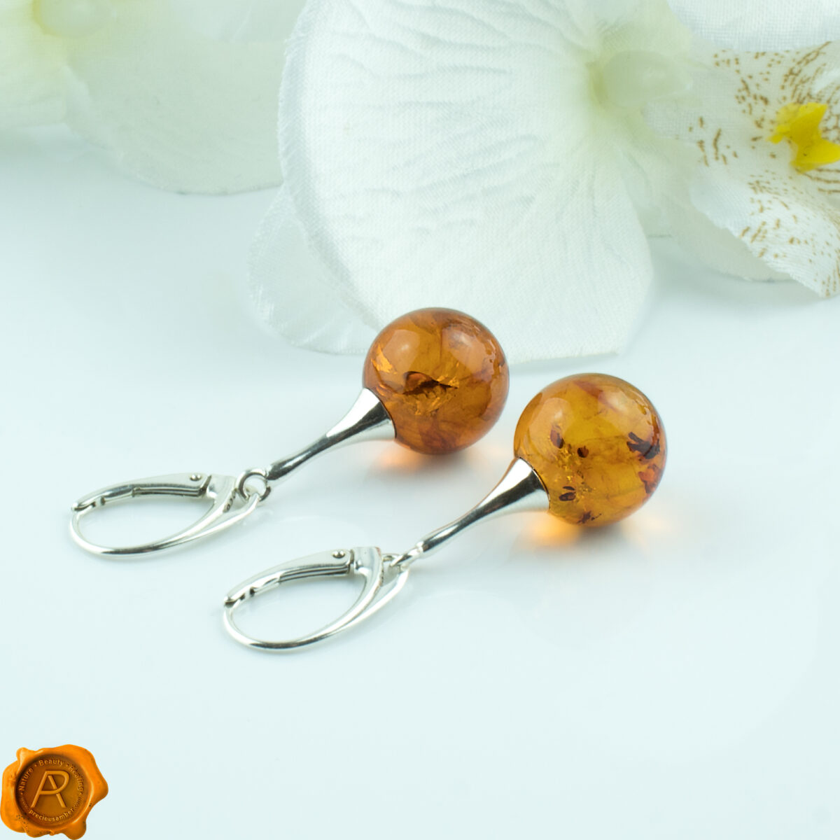 Amber Silver Sphere 14mm - Image 3