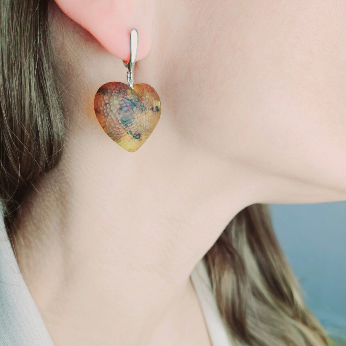 Large-Heart-Earrings-Natural-Baltic-Amber-Silver-Gemstone-Drop-Chunky-Love-Heart-Valentines-Jewelry-Romantic-Gift-Women Natural Baltic Amber Heart Earrings Large Teardrop Silver, Chunky Drop Gemstone Heart Gift, Real Honey Amber Jewellery Gift Women