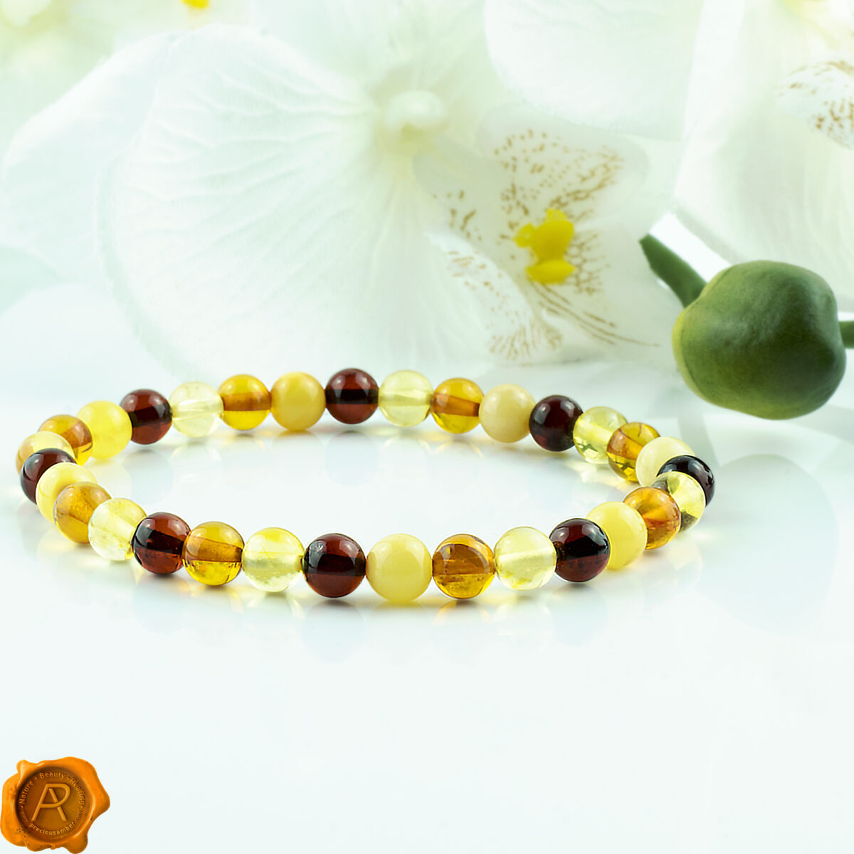Amber Rainbow Bracelet 6mm - Image 3