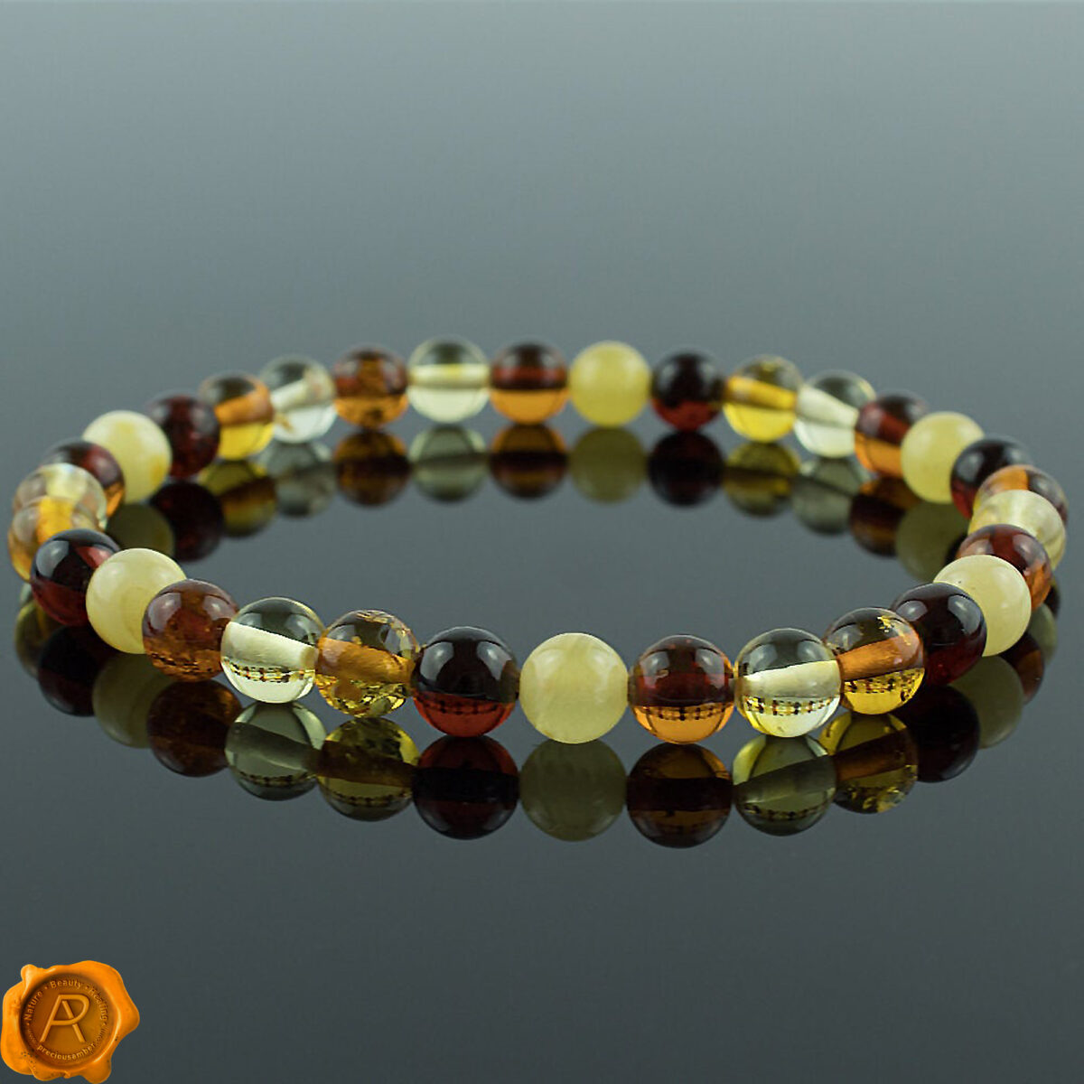 Amber Rainbow Bracelet 6mm - Image 2