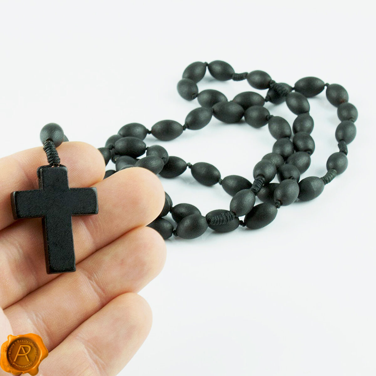 Black Amber Unisex Rosary - Image 5