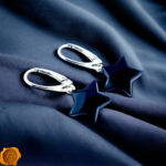 Cherry Amber Star Silver Earrings - Image 2